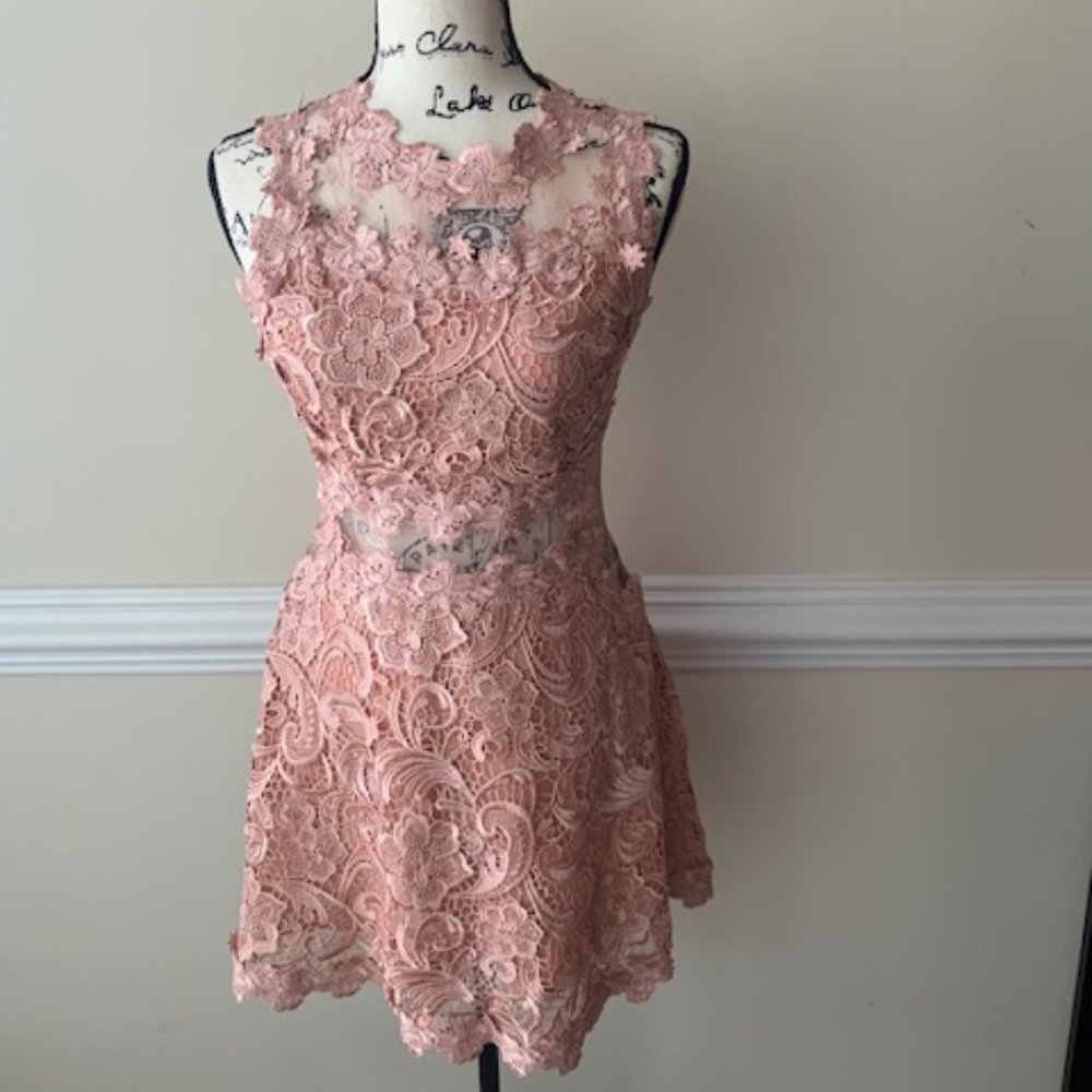 Topshop Lace Skater Dress - Size 4